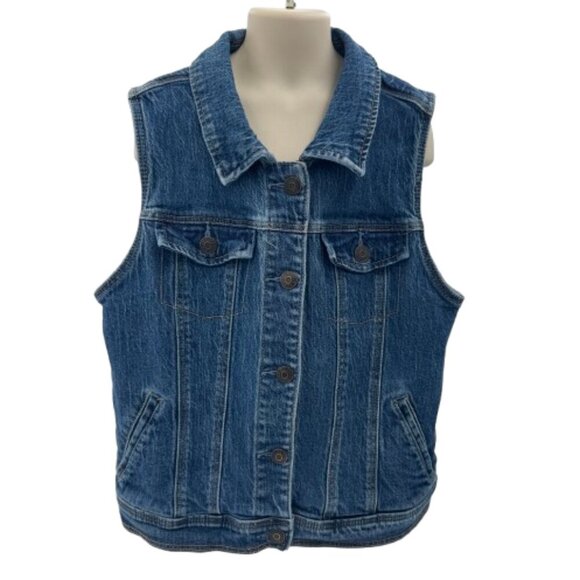 Cat & Jack Girls Jean Jacket Vest Size XL (14/16) - Picture 1 of 7